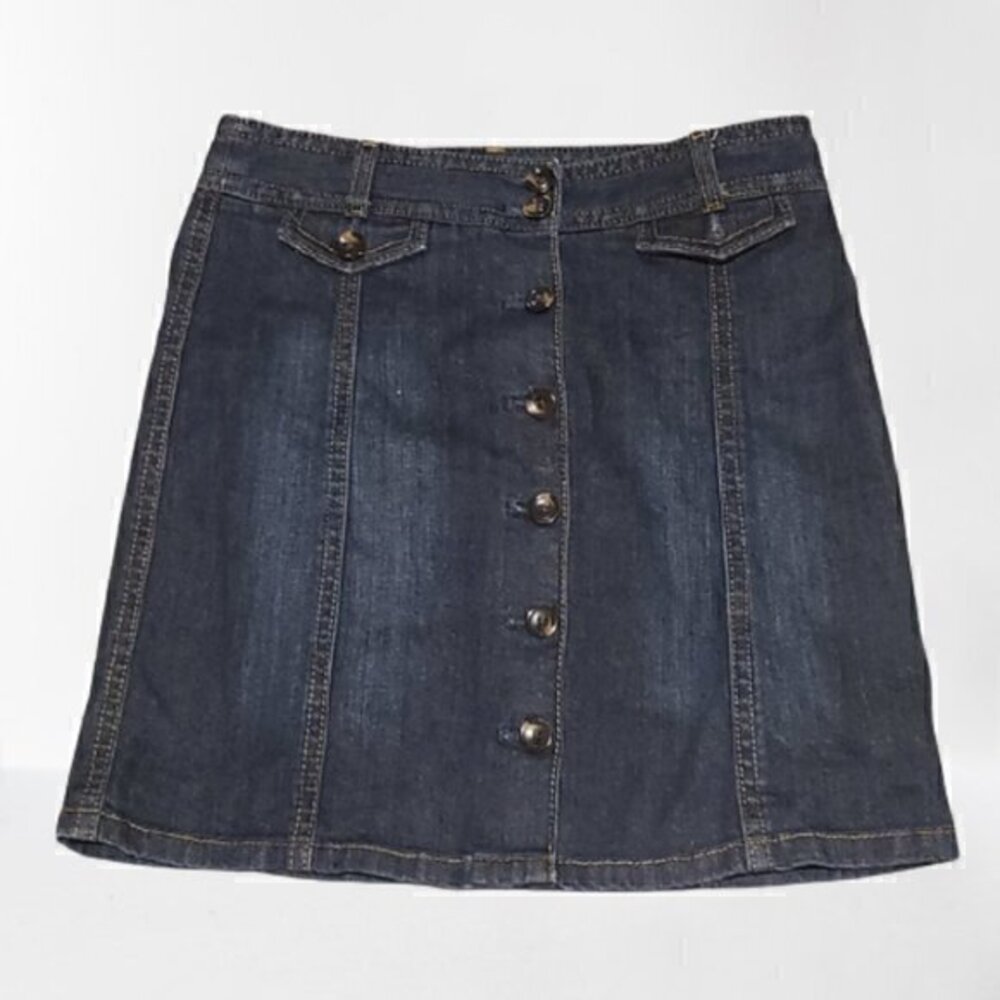 [Ann Taylor] Button Down Jean Skirt - Size 2P
